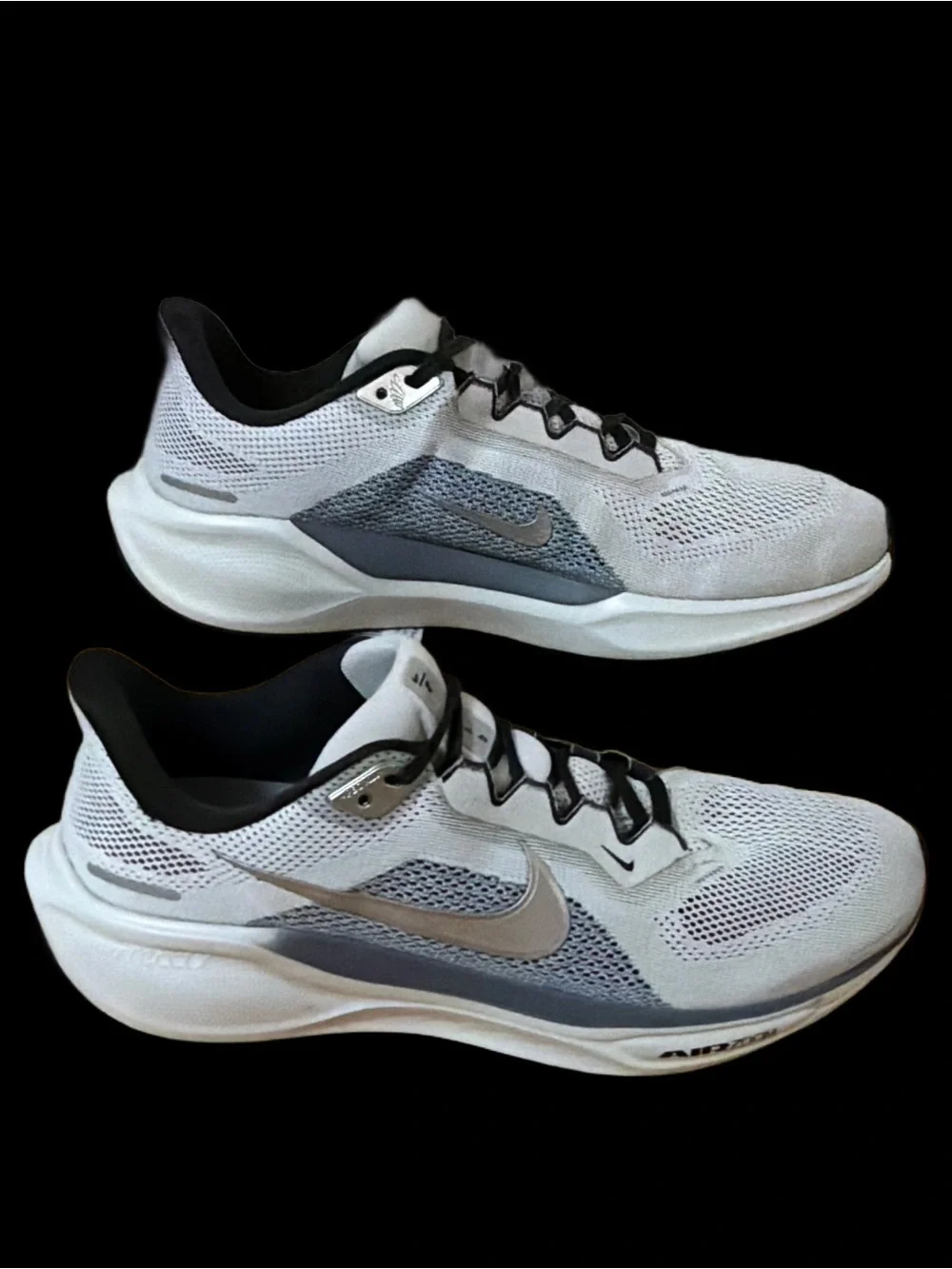 Nike Air Pegasus 42 Men’s White, Gray & Black Runners size 11 GUC